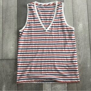 Striped Sleeveless V-Neck Top